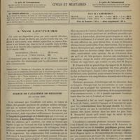 1139 - Page 1133 - A nos lecteurs / Sommaire / Séance de l'Académie de médecine. (24 octobre 1899). M. Pinard : Congrès de gynécologie et d'obstétrique / M. Brouardel, sur un travail de M. Loir... : Revaccinations dans les pays chauds / M. Jonnesco... : Troubles psychiques graves résultant d'une compression du cerveau / M. Courtade : Causes de la surdité de Jean-Jacques Rousseau