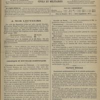 1295 - Page 1289 - A nos lecteurs / Sommaire / Chronique et nouvelles scientifiques. L'incident du concours de l'internat / Faculté de Paris / Nominations / Nécrologie / Statistique / Pratique médicale. Traitement médicamenteux de la phtisie pulmonaire