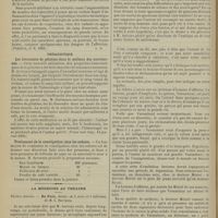 0074 - Page 68 - Revue de la presse. Maladies de l'enfance. Leucocytose dans la coqueluche. (Pediatria, n° 9, 1899) / Thérapeutique. Les lavements de gélatine dans le mélaena des nouveau-nés. (Presse méd. belge, 14 janvier 1900) / Traitement de la constipation chez les enfants / La médecine au théâtre