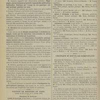 0096 - Page 90 - Séance de la Société médicale des hôpitaux. (19 janvier 1900). Pleurésies typhoïdiques vraies / M. Launois : Hypopepsie, amaigrissement progressif ; insuccès des médications habituelles. Guérison par l'usage du suc gastrique animal prolongé pendant six mois / M. Barbier : Fréquence de la tuberculose chez les immigrés à Paris / M. Florand : D'ostéopathie hypertrophiante classique / Faculté de médecine de Paris. (Actes du 29 janvier au 3 février 1900). Examens de doctorat / Chronique et nouvelles scientifiques. Concours de l'internat / Les élèves et amis du Docteur Picqué