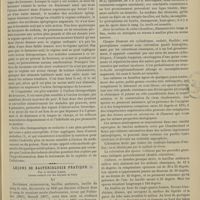 0105 - Page 99 - Traitement de l'épilepsie par les bromures et l'hypochloruration ; par M. Ed. Toulouse... / Leçons de bactériologie pratique ; par le Docteur Lesné...