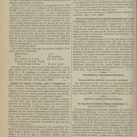 0108 - Page 102 - Revue de la presse. Gynécologie. La médication chlorhydropepsique. (Bulletin de thérap., 23 décembre 1899) / Emploi du tannate d'orexine contre l'inappétence. (Die therapie der Gégènât, nov. 1899) / Le tamponnement comme traitement de l'otite externe furonculeuse. (Mon. f. Ohr., 1899) / Valeur du traitement de la phtisie pulmonaire par l'acide cinnamique. (1 broch. in-12°, 32 p., impr. Haas-Mannheim) / Intérêts professionnels. Responsabilité ; médecin ; rayons X ; accidents / Revue bibliographique. Le sang et son troisième élément anatomique ; par le Professeur A. Béchamp