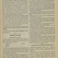 0135 - Page 129 - Séance de l'Académie de médecine. (30 janvier 1900). M. Laveran : Ecriture en miroir / M. Mendel : Administration de l'oxygène par injection trachéale d'eau oxygénée / Médecine pratique. Pansements à la gélatine / Revue bibliographique. Leçons de pharmacodynamie et de matière médicale, par M. G. Pouchet / Chronique et nouvelles scientifiques. Concours de l'internat / Guerre