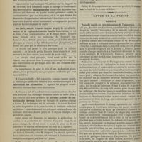 0192 - Page 186 - Séance de l'Académie de médecine. (13 février 1900). M. Hervieux : Causes de l'affaiblissement de la virulence du vaccin dans les colonies et moyens d'y remédier / M. Laveran : Eaux minérales / Les embryons de froment comme moyen de suralimentation et de rephosphatisation dans la tuberculose, une communication de M. Henri Barré / M. Courtois-Suffit : Statistique médicale relative aux ouvriers occupés à la fabrication des allumettes / M. Doyen : Nouveau procédé de castration des chevaux / M. Doyen : Protéol / Revue de la presse. Médecine. Procédé rapide de cure mécanique de l'anasarque. (Gaz. hebd. des sc. méd. de Bordeaux, 11 février 1900)