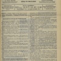 0307 - Page 301 - Sommaire / Chronique et nouvelles scientifiques. Concours pour la nomination à deux places de chirurgien des hôpitaux de Paris / Faculté de Paris / Marine / Conseil sanitaire, maritime et quarantenaire d'Égypte / Eaux malsaines / Défense de cracher dans les rues / Population future des grands États d'Europe