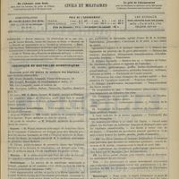 0411 - Page 405 - Sommaire / Chronique et nouvelles scientifiques. Concours pour six places de médecin des hôpitaux / Distinctions honorifiques / Guerre / Marine / Statistique / Faculté de médecine de Paris / Nécrologie