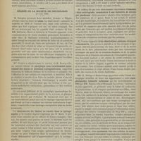 0418 - Page 412 - Séance de la Société de chirurgie. (4 avril 1900). M. Picqué : Tumeur du mollet / Séance de la Société de neurologie. (6 avril 1900). M. Souques : Tabes / Mlle Pesker, dans le service de M. Bourneville : Paraplégie avec tremblement intentionnel des mains et secousses nystagmiformes / Déformation du thorax en bateau dans la syringomyélie, par M. Marie / M. Sérieux, M. Ballet : Cerveau d'un paralytique général atteint d'aphasie motrice / M. Joffroy : Amnésie rétro-antérograde, consécutive à une tentative de suicide par pendaison / M. Touche : Trois observations anatomo-cliniques intéressantes / MM. Cl. Philippe et Hudovernig : Encéphalopathie infantile tubéreuse