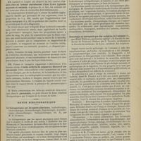 0603 - Page 597 - Séance de la Société médicale des hôpitaux. (18 mai 1900). A propos d'une précédente communication de M. Gilbert : Cirrhose biliaire hypersplénomégalique, M. Chauffard / MM. Launois et Loeper : Orchite chez un homme convalescent d'une fièvre typhoïde moyenne et normale / MM. Fernet et Lacapère : Ostéo-arthrite du poignet au décours d'une pneumonie / M. Marie : Pneumonie / Revue bibliographique. La thérapeutique par les agents physiques, hydrothérapie, électrothérapie, thérmothérapie, frigothérapie, kinésithérapie, climatothérapie, thalassothérapie, etc., par M. H. Guimbail / Sémiologie et thérapeutique des maladies de l'estomac, par Henri Frenkel... Préface par J. Teissier...