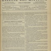 0627 - Page 621 - Sommaire / Résection du caecum et de l'appendice. Étranglés et sphacélès dans une hernie crurale ; suture en trois plans ; guérison ; par M. Albert Jacomet...