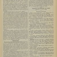 0655 - Page 649 - Revue de la presse. Voies urinaires. Rétention d'urine traitée par les injections intra-urétrales de cocaïne. (La Loire médicale, 15 mai 1900) / Thérapeutique. Des injections sous-cutanées ferrugineuses. (Rev. gén. de méd., de ph. et d'hyg. prat., 1900) / Faculté de médecine de Paris. (Actes du 11 au 16 juin 1900). Examens de doctorat