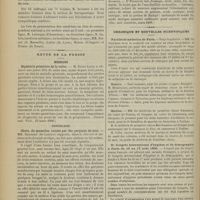 0744 - Page 738 - Séance de l'Académie de médecine. (26 juin 1900). M. Michaux, au nom de M. Michel : Nouveau procédé de suture rapide / Revue de la presse. Médecine. Diphtérie primitive de la vulve. (Deutsch med. Woch., 22 mars 1900) / Gynécologie. Chute du mamelon causée par des gerçures du sein / Thérapeutique. Nouveau traitement de l'artério-sclérose. (Gaz. med. Lombarda, mars 1899) / Chronique et nouvelles scientifiques. Faculté de médecine de Paris / Guerre / Marine / Xe Congrès international d'hygiène et de démographie à Paris du 10 au 17 août 1900