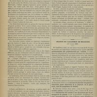 0826 - Page 820 - Empoisonnements non professionnels par l'aniline faits cliniques et expérimentaux ; par le Professeur L. Landouzy et M. Georges Brouardel. (A suivre) / Séance de l'Académie de médecine. (17 juillet 1900). M. Landouzy, en son nom et au nom de M. Georges Brouardel : Cas d'empoisonnements non professionnels par l'aniline / M. Franck : Sarcome du plancher du quatrième ventricule, ayant déterminé de la polyurie, de la glycosurie, tous les symptômes du diabète / M. Delorme : M. Lop : Corbut nostras / M. Arreu : Désinfection des caisses à eau des navires par le permanganate de potasse / M. Doléris : L'Anesthésie obstétricale par les injections intra-arachnoïdiennes de cocaïne