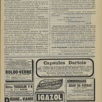 0913 - Page 907 - Chronique et nouvelles scientifiques. Statistique / La grève des internes des hôpitaux de Marseille / L'alcoolisme à la chambre des députés / Avis au public / Sanatorium en papier mâché