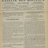 0923 - Page 917 - Sommaire / Avis important / Xe Congrès international d'hygiène et de démographie (Paris, 1900). Première section. Microbiologie et parasitologie appliquées à l'hygiène. Accidents produits par les viandes altérées (viandes fraîches ; conservés). - Leurs causes. Moyens de les prévenir. Les conserves. Rapport par M. L. Vaillard...