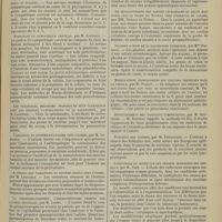 1075 - Page 1069 - XIIIe Congrès international de médecine. Paris, 2-9 août 1900. V. Sciences biologiques. Anatomie comparée, histologie et embryologie ; par M. Babonneix... Formation de la substance corticale du cerveau, par M. His / Anatomie comparée du sympathique cervical, par MM. Jonesco et Jacquet / Structure du sympathique cervical, par M. Jonnesco / Les paranucléi, mécanisme probable de leur élaboration dans les cellules pancréatiques de la salamandre, M. Laguesse / Variations du système musculaire chez l'homme, par M. Ledouble / A propos des variations du système osseux chez l'homme, par M. Ledouble / La préspermatogénèse ; l'hermaphrodisme primitif des glandes sexuelles, par M. Loisel / Le karyolysus lacertarium, par M. Marceau / Contribution à l'étude de la fécondation chez les reptiles, par M. Nicolas / Le développement des cavités céphaliques et leurs rapports avec la poche de Rathke chez l'embryon de canard, par MM. Nicolas et Weber / Glandes à Venin de la salamandre terrestre, par Mme Phisalix / Modifications histologiques des cellules nerveuses dans la fatigue, par M. Pugnat / Développement des ganglions lymphatiques, par M. Retterer / Pancréas des vipères, par M. Thibaudeau / L'influence du milieu sur les organes sensoriels des animaux, par M. Viré