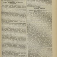 1261 - Page 1255 - Revue générale. Les lipomes de la parotide ; par M. R. Baudet... VII. Observations / Séance de la Société de chirurgie. (3 octobre 1900). M. Pluyette : Calculs phosphatiques de l'urètre / M. Lejars : Cholédocotomie / M. Delorme : Prolapsus rectal / M. Picqué : Restauration d'une partie de l'humérus / Médecine pratique. L'hépatite aiguë dysentérique. Son traitement par la saignée du foie / Le bromoforme dans le traitement de la coqueluche