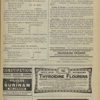 1299 - Page 1293 - Médecine pratique. Contre la diarrhée tuberculeuse / Lotion contre le coryza chronique (Morell-Mackenzie) / Potion expectorante et calmante (M. A. Espagne) / Contre les sueurs des phtisiques / Chronique et nouvelles scientifiques. Concours de l'internat / Collège de France / Nécrologie / Postes vacants