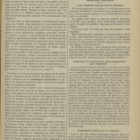 1343 - Page 1337 - Séance de la Société de chirurgie. (24 octobre 1900). Asepsie / M. Tuffier, sur l'observation de M. Charcot, M. Hartmann : Anastomoses intestinales / Rein tuberculeux, M. Albarran / Médecine pratique. L'eau oxygénée dans les fistules pleurales / Traitement de l'entérocolite muco-membraneuse par l'électricité / Traitements modernes de la sciatique
