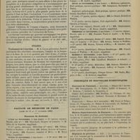 1385 - Page 1379 - Revue de la presse. Obstétrique. Des plaies pénétrantes de l'utérus gravide. (Revue de gynécol. et de chir. abd., décembre 1899) / Otologie. Traitement de l'otorrhée. (Ann. des mal. de l'oreille, t. XXV, n° 12) / Faculté de médecine de Paris. (Actes du 12 au 17 novembre 1900). Examens de doctorat / Chronique et nouvelles scientifiques. Concours de l'internat / Maison départementale de Nanterre / Hôpitaux de Province / Écoles de médecine