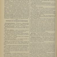 1434 - Page 1428 - Thèses soutenues à la Faculté de médecine de Paris pendant l'année scolaire 1899-1900 / Chronique et nouvelles scientifiques. Concours de l'internat / Hôpitaux de Province / Écoles de médecine / Distinctions honorifiques / Marine / Les épidémies / VIIe Congrès international d'otologie de Bordeaux (1904) / Association de la presse médicale française / Nécrologie / Conférence d'internat