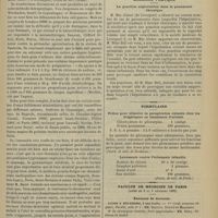 1461 - Page 1455 - Notes de clinique thérapeutique. Traitement des cardiopathies chroniques ; par M. Guihal... / Médecine pratique. La ponction exploratrice dans la pneumonie chronique / Formulaire. Potion pour stimuler la perspiration cutanée chez les brightiques en imminence d'urémie / Lavements contre l'éclampsie infantile / Faculté de médecine de Paris (Actes du 3 au 8 décembre 1900). Examens de doctorat