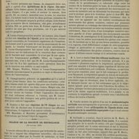 0049 - Page 43 - Séance de la Société de chirurgie. (9 janvier 1901). MM. Tuffier et Hartmann : Examen du sang pour le diagnostic de cancer de l'estomac, traitement chirurgical des perforations intestinales au cours de la fièvre typhoïde / M. Poirier : Epithéliome de la région iléo-caecolique / M. Poirier : Épithéliome de la région iléo-caecocolique / M. Lucas-Championnière : Résection de l'épaule / M. Championnière : Appendice / M. Routier : Résection de l'S iliaque / Séance de la Société de neurologie. (10 janvier 1901). M. Parinaud : Paralysies associées des globes oculaires / M. L. Lévi : État des réflexes tendineux / M. Touche : Pachyméningite cervicale / M. Swiltaski : Moelle de cinq malades amputés d'une jambe