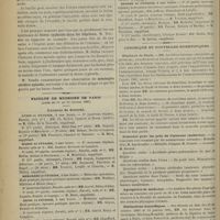 0144 - Page 138 - Séance de la Société médicale des hôpitaux. (1er février 1901). M. Vincent : Angine à bacilles fusiformes / Fièvre typhoïde dans les hôpitaux : M. Troisier / Faculté de médecine de Paris. (Actes du 11 au 16 février 1901). Examens de doctorat / Chronique et nouvelles scientifiques. Hôpitaux de Paris / Concours pour les prix de l'internat (médecine) / Agrégation de médecine / Distinctions honorifiques / Nécrologie