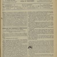 0147 - Page 141 - Sommaire / Appendicite post-puerpérale à streptocoques. Résection à froid de l'appendice ; guérison ; par MM. Thévenot...