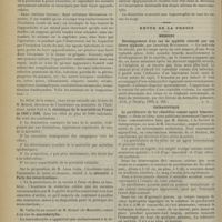 0182 - Page 176 - Séance de l'Académie de médecine. (12 février 1901). Appendicite, M. Dieulafoy / M. Monod : Statistique de la mortalité en France de 1886 à 1898 / M. Léon Colin : Nécessité à Paris des revaccinations / M. Vallin : Macrodactylie / Revue de la presse. Médecine. Développement d'un cas de syphilis retardé par une fièvre typhoïde. (Arch. of Surgery, 1900, p. 263) / Thérapeutique. Le perchlorure de fer réhabilité comme agent hémostatique