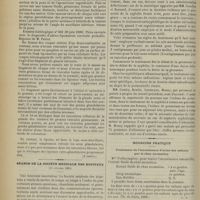 0202 - Page 196 - Lipomes sous-maxillaires extra et intra-glandulaires et les lipomes de la région sous-maxillaire ; par MM. Louis Tixier... et René Horand... (A suivre) / Séance de la Société médicale des hôpitaux. (15 février 1901). Perforations dans la fièvre typhoïde / MM. Gaucher et Henry Bernard : Traitement de la syphilis pendant la grossesse / Médecine pratique. Traitement de l'incontinence d'urine des enfants par le rhus aromatica / La lutte contre le paludisme