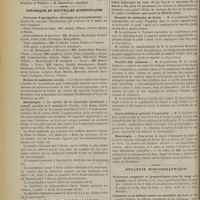 0264 - Page 266 - Faculté de médecine de Paris. (Actes du 11 au 16 mars 1901). Examens de doctorat / Chronique et nouvelles scientifiques. Concours d'agrégation (chirurgie et accouchements) / Écoles de médecine navale / Statistique / Faculté de médecine de Paris / Faculté des sciences / Cours public et gratuit d'anatomie / Nécrologie / Bulletin bibliographique