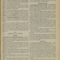 0299 - Page 301 - Séance de l'Académie de médecine. (12 mars 1901). . M. Metchnikoff : Appendicites causées par la présence des vers intestinaux / M. Cornil : Hématémèse très intense / Revue de la presse. Médecine. La discipline de la toux chez les tuberculeux. (Journ. de méd. de Bordeaux, 10 mars 1901) / Médecine militaire. Le service de santé pendant le siège de la légation de France à Pékin (20 juin-15 août 1900). (Arch. de méd. et pharm. milit., mars 1901) / Toxicologie. Les empoisonnements par les artichauts cuits. (Journ. de pharm. et de chimie, 1er nov. 1900) / Thérapeutique. Étude expérimentale et clinique sur quelques persulfates et sur la persodine