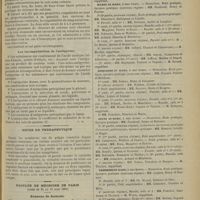 0319 - Page 321 - Médecine pratique. Traitement des hémorragies intestinales de la fièvre typhoïde par les grands lavements chauds et le chlorure de calcium. Par M. Albert Mathieu... / Les incompatibilités de l'antipyrine / Notes de thérapeutique / Faculté de médecine de Paris. (Actes du 25 au 30 mars 1901). Examens de doctorat