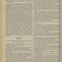 0434 - Page 436 - Revue de la presse. Médecine. Ce que valent les signes prodromiques précoces de la rougeole. (Rev. des mal. de l'enf., avril 1901) / A propos de la transmission de la fièvre jaune par les moustiques. (Med. Rec., janv. 1901) / Variétés. Les thèses médicales dans le théâtre contemporain. Par M. le Professeur Grasset