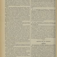 0490 - Page 492 - Séance de l'Académie de médecine. (30 avril 1901). M. Lemoine..., en son nom et au nom de M. Carrière : Moyens à employer dans la lutte contre la tuberculose / Nature intime de la goutte, son traitement rationnel établi mathématiquement, d'après l'équation chimique représentant l'état humoral du sujet, M. Morel-Lavallée / M. de Langenhagen : Pseudo-lithiase intestinale d'origine médicamenteuse / M. Scrini : Le strabisme des nouveau-nés / Revue de la presse. Médecine. Sur l'association de la fièvre typhoïde et de la dysenterie