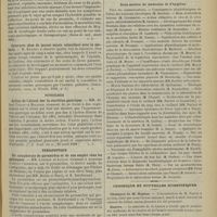 0491 - Page 493 - Revue de la presse. Médecine. Sur l'association de la fièvre typhoïde et de la dysenterie. (Revue de méd., mars 1901) / Cataracte chez de jeunes sujets coïncidant avec la malaria. (Journ. d'ophtalm. russe, in Wratch, 1901, n° 3) / Physiologie. Action de l'alcool sur la sécrétion gastrique. (C. R. Acad. des sc., 22 avril 1901) / Thérapeutique. Du camphorate de pyramidon et de son emploi chez les physiques. (Lyon médical, 28 avril 1901) / Congrès des Sociétés savantes de Nancy. (Avril 1901). Sous-section de médecine et d'hygiène / Chronique et nouvelles scientifiques. Obsèques de M. Napias / Guerre