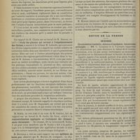 0570 - Page 572 - Séance de l'Académie de médecine. (21 mai 1901). M. Besnier : Lèpre / M. Bureau : Etude des plantes qui servent à l'empoisonnement des flèches / M. Robin, en son nom et au nom de M. Gautier : Reminéralisation appliquée au traitement des rhumatisants chroniques / M. Hervieux : Epidémie de horse-pox / Revue de la presse. Chirurgie. Cocaïnisation lombaire, absence d'analgésie, intoxication prolongée