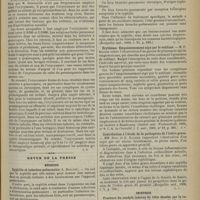 0677 - Page 679 - Médecine pratique. L'oxycyanure de mercure dans la thérapeutique urétro-vésicale, d'après M. Genouville / Revue de la presse. Médecine. Syphilis et infection pulmonaire. (Montpellier méd., 1900, t. XI, p. 683) / Érythème. Empoisonnement aigu par le sublimé. (Deutsch med. Wochenschrift, 1901, n° 8. C. R. in Centralbl. f. I. med., 1901, n° 19, p. 381) / Contribution à l'étude de la pathogénie de l'ictère grave. (Montpellier méd., 1900, t. X, p. 769) / Chirurgie. Fracture du condyle interne du tibia décelée par la radiographie
