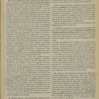 0727 - Page 729 - Sur un mode spécial d'empoisonnement par l'acide oxalique d'origine alimentaire et par réaction chimique ; par le Docteur Baroux... / Séance de la Société médicale des hôpitaux. (28 juin 1901). MM. Pierre Merklen et Girard : Etude du cancer primitif des grosses bronches / M. Gaillard : Exostose douloureuse de la table interne de l'occipital / M. Le Gendre : Gastérine / M. Soupault : Entérite par insuffisance de l'estomac ; gastérine, guérison / MM. Huchard et Bergouignan : Rétrécissement mitral congénital avec inocclusion interauriculaire probable / M. Hirtz : Sclérodermie probable