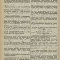 0756 - Page 758 - Séance de la Société de neurologie (4 juillet 1901). Généralisation du cancer à la moelle, M. Oberthur / MM. Marie et Guillain : La température de nombreux tabétiques / Paralysies oculaires, MM. Achard et Lévy : Paralysie isolée de la troisième paire / M. Laignel-Lavastine : Syndrome de Bénédikt / M. Péchin : Paralysie faciale périphérique gauche / M. Anglade : Point de départ de cette lymphocytose / Tics. M. Ballet : Apparition d'une paralysie faciale périphérique / M. Marinesco : Paraplégie / Atrophie unilatérale de la langue due à une névrite de la douzième paire, par M. Guillain / Le voyage d'études médicales aux eaux minérales de France : d'Uriage à Évian, Dauphiné et Savoie (1-12 septembre 1901)