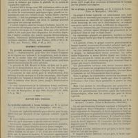 0791 - Page 793 - Revue de la presse. Thérapeutique. Lavages de l'estomac chez l'enfant. (Münch. med. Wochens., 1901, n° 16 ; C.-R. in Wien. med. Wochens., 1901, n° 22, p. 554) / Anatomie pathologique. Un procédé nouveau de coupes anatomiques. (Soc. des sc. méd. de Montpellier, 25 mai 1900 ; Montpellier méd., 1900, t. X, p. 731) / Revue des thèses. La typhoïde sudorale à forme bénigne, par M. le Docteur A. Layré-Dufau. (Thèse de Montpellier, 1899-1900) / De la grippe à forme typhoïde, par M. le Docteur R. Saurel. (Thèse de Montpellier, 1899-1900) / Le facial supérieur dans l'hémiplégie cérébrale, par M. le Docteur J. Calmette. (Thèse de Montpellier, 1900-1901)
