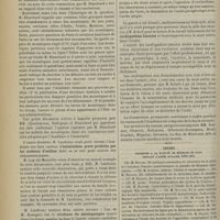 0852 - Page 854 - Séance de l'Académie de médecine. (30 juillet 1901). M. Cornil : Altérations biliaires déterminées par la présence de la douve / M. Debove : Moustiques parisiens / M. Landouzy : Intoxication grave produite par les couleurs d'aniline / M. Landouzy : de M. Bousquet : virulence du méningocoque / Virulence du méningocoque / Méningite cérébro-spinale épidémique / M. Cosset : Détubation à l'aide de l'électro-aimant / M. Degrez : Lécithines / M. Kelsh : cardiopathies latentes / Thèses soutenues à la Faculté de médecine de Paris pendant l'année scolaire 1900-1901