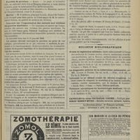0853 - Page 855 - Thèses soutenues à la Faculté de médecine de Paris pendant l'année scolaire 1900-1901 / Chronique et nouvelles scientifiques. Facultés de province / Marine / Concours sur l'organisation des secours aux victimes des guerres maritimes / Bulletin bibliographique