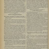 0864 - Page 866 - Revue des thèses. Contribution à l'étude des résultats de la sympathicectomie dans le goitre exophtalmique, par M. le Docteur H. Marquès. (Thèse de Montpellier 1900-1901) / Revue bibliographique. XIIIe Congrès international de médecine, Paris 1900, comptes rendus publiés sous la direction de A. Chauffard... / Maladies de l'estomac : manuel pratique à l'usage des médecins et des étudiants, par le Docteur Max Einhorn... Traduit de l'anglais par le Docteur Ferréol T. Labadie... / Traitement des blessures de guerre, par MM. Nimier et Laval / Thérapeutique des maladies de l'oreille. Bibliothèque de thérapeutique médicale et chirurgicale, par MM. Lermoyez et Boulay