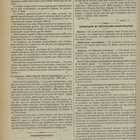 0952 - Page 954 - Revue des thèses. Étude des formes cliniques de la péricardite tuberculeuses, par M. le Docteur J. Pelthier. (Th. de Paris, 1901) / Le phlegmon diffus chez les alcoolo-diabétiques, par M. le Docteur E. Lafon. (Thèse de Montpellier, 1899-1900) / Correspondance. [Dr Camous] / Chronique et nouvelles scientifiques. Marine / Distinctions honorifiques / Diplômes de médecins coloniaux / Envoi d'une mission française en Amérique pour l'étude de la fièvre jaune / Ve Congrès international de physiologie