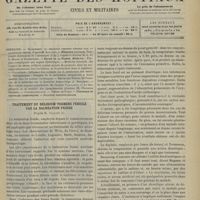 0975 - Page 977 - Sommaire / Traitement du délirium tremens fébrile par la balnéation froide ; d'après M. Salvant