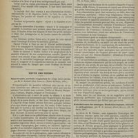 1074 - Page 1076 - Médecine pratique. Le traitement de la bronchite / Revue des thèses. Hypertrophie partielle congénitale du corps avec naevus, par M. le Docteur Léon Grimaud. (Thèse de Paris, 1901) / La surcharge alimentaire, cause d'intolérance gastro-intestinale, chez le nourrisson, par le Docteur Louis Pierra. (Th. de Paris, 1901) / Endothéliomes des méninges. Étude histologique, clinique et pathogénique, par M. le Docteur Albert Devaux. (Th. de Paris, 1901)