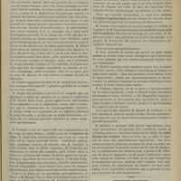 1143 - Page 1145 - Séance de la Société de chirurgie. (9 octobre 1901). M. Ricard : Dégénérescence fibreuse du corps thyroïde / M. Rochard : Fracture du crâne / M. Bazy : Injections d'eau de chaux / Anthrax d'origine streptococcique / M. Loison : Recherche d'une balle dans la poitrine / M. Bazy : Anus contre nature / M. Albarran : Cathétérisme des uretères / Médecine pratique. L'emprisonnement aigu par la cocaïne