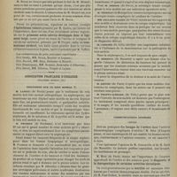 1240 - Page 1242 - Séance de la Société de chirurgie (6 novembre 1901). M. Broca, sur deux observations adressées par M. Léon Imbert... : Complications cérébrales d'otites moyennes aiguës / Association française d'urologie. Cinquième session (fin). Discussion sur le rein mobile. M. Landau... / Communications diverses. Urètre. Lavages de l'urètre. M. Brin... / M. Motz... : Diagnostic et la thérapeutique de certaines urétrites chroniques / Urétrotomie interne, sans sonde à demeure, avec dilatation rapide, M. Henri Reynès...
