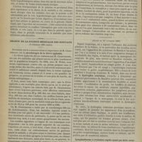 1278 - Page 1280 - Les accidents consécutifs aux injections hypodermiques de chlorhydrate de quinine. Conditions qui les favorisent ; Influence prépondérante du degré de concentration de la solution ; par M. E. Lafforgue... / Séance de la Société médicale des hôpitaux (8 novembre 1901 (suite)). M. Chantemesse : Sérothérapie de la fièvre typhoïde. M. Chantemesse / (Séance du 15 novembre 1901). M. Dalché : Dystrophie ovarienne / Lymphadénome à évolution rapide ayant pu faire soupçonner un abcès du foie ; artérite sténosante de l'aorte et du tronc brachio-céphalique avec dilatation excessive des artères coronaires, par M. Le Gendre